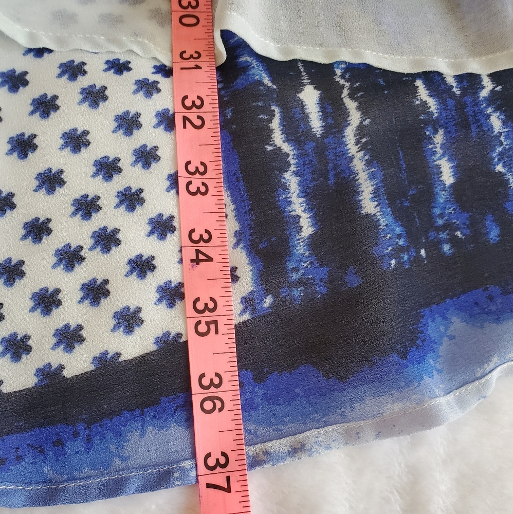 SWIM American Rag 1X Hi-low Boho Swim Cover Up Blue Floral - Picture 8 of 15